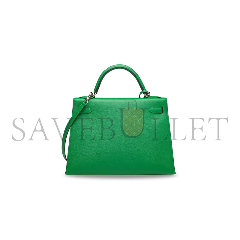 H**me5 master kelly 32 epsom vert bamboo palladium hardware (32*23*10cm)